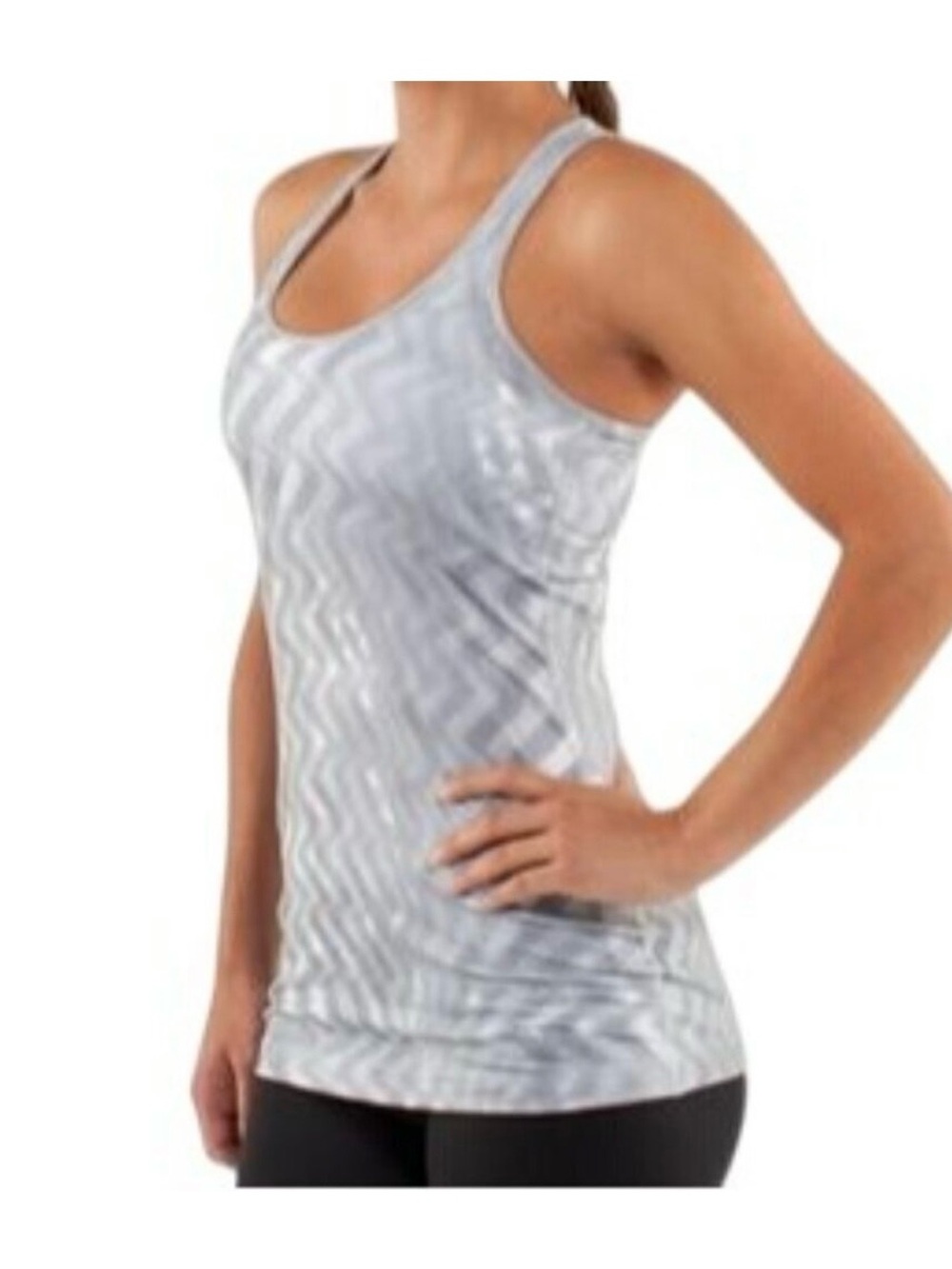 lululemon athletica Metallic Silver Zigzag Racerback Tank